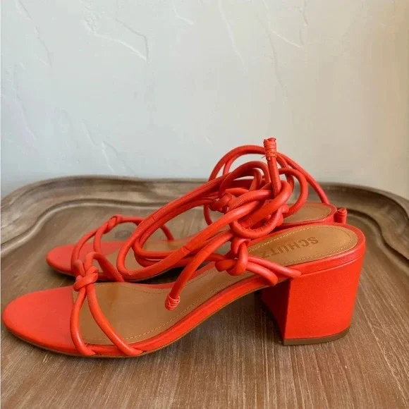 Schutz Evereve Orange Heeled Sandals NWT - Picture 3 of 5